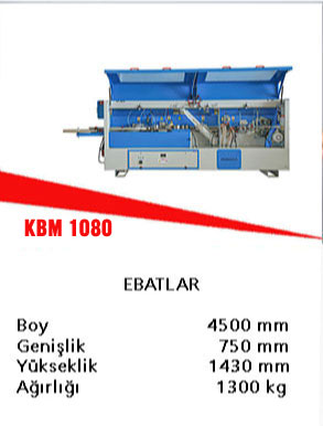 KBM 1080 kenar bantlama makinası